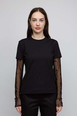 Top met Trompe-l'oeil Effect - Zwart - Zwart