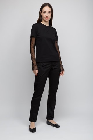 Top met Trompe-l'oeil Effect - Zwart - Zwart