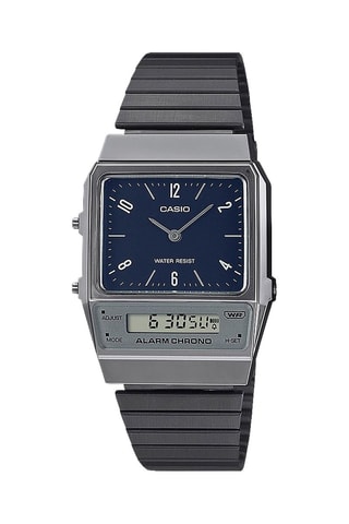 Orologio Casio Collection al quarzo in acciaio - Cronometro - Nero e grigio