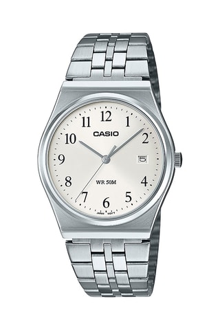 Orologio al quarzo in acciaio inossidabile - Argentato e bianco