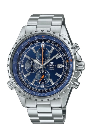 Orologio al quarzo in acciaio - Cronometro Argentato e blu scuro