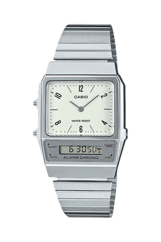 Orologio al quarzo in acciaio inossidabile - Cronometro - Argentato e bianco