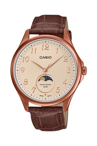 Orologio al quarzo in pelle Timeless - Marrone e dorato rosa