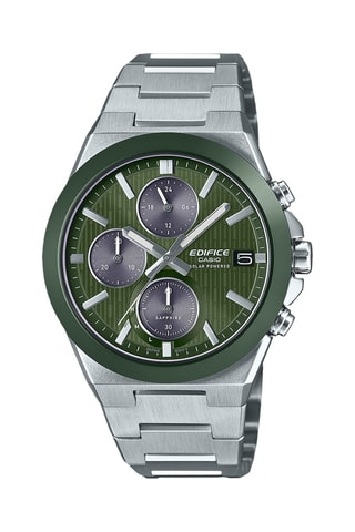 Orologio al quarzo in acciaio Timeless- Cronografo - Argentato e verde