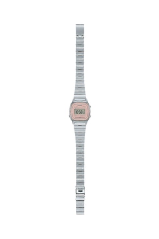 Orologio digitale in acciaio Vintage- Cronometro - Argentato e rosa