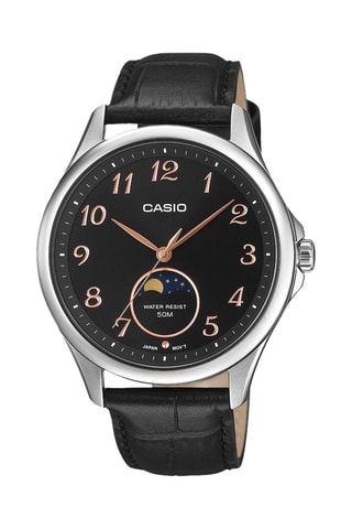 Orologio al quarzo in pelle Timeless - Nero e argentato