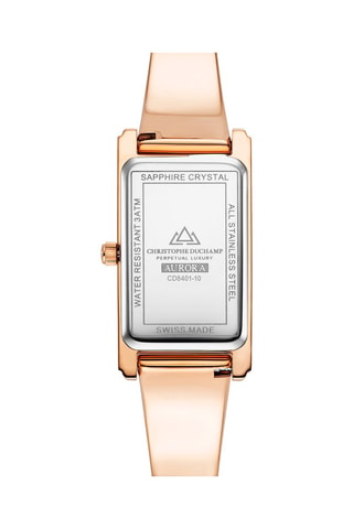 Montre à quartz en acier et diamants Aurora