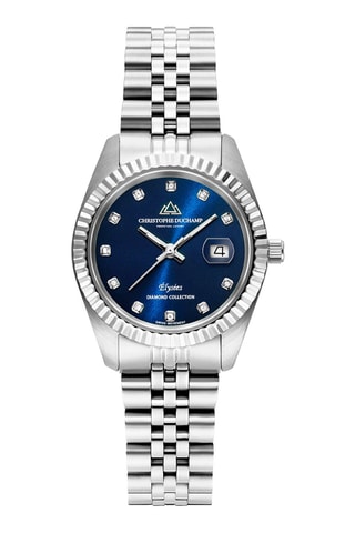 Montre à quartz en acier et diamants Elysées