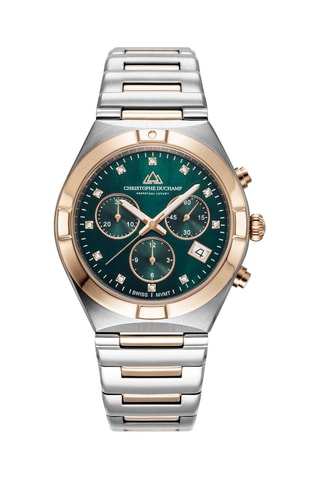 Montre à quartz en acier Swiss Made Ronda 5030.D - Argenté