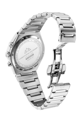 Montre à quartz en acier Swiss Made Ronda 5030.D - Argenté