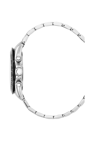 Montre à quartz en acier Grand Mont - Chronographe - Argenté et noir