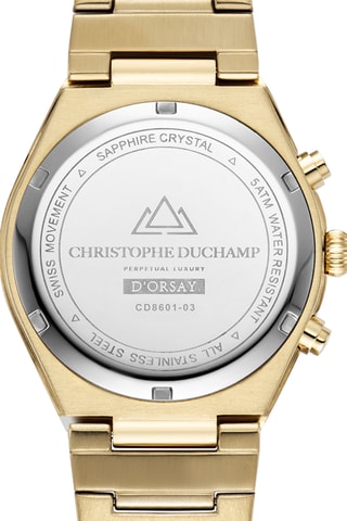 Montre à quartz en acier Swiss Made Ronda 5030.D - Doré