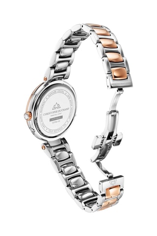 Montre à quartz en acier et diamants