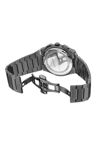 Montre à quartz en acier - Chronographe - Gris et noir