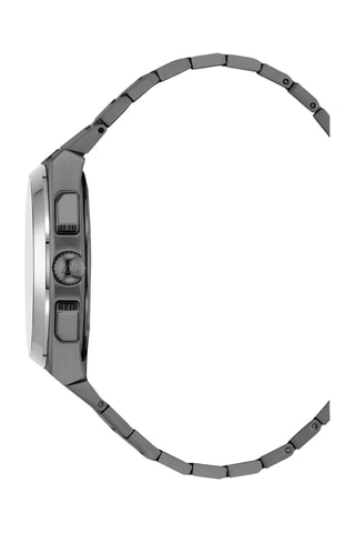Montre à quartz en acier - Chronographe - Gris et noir