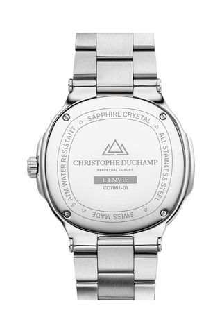 Montre à quartz en acier Argenté et bleu foncé
