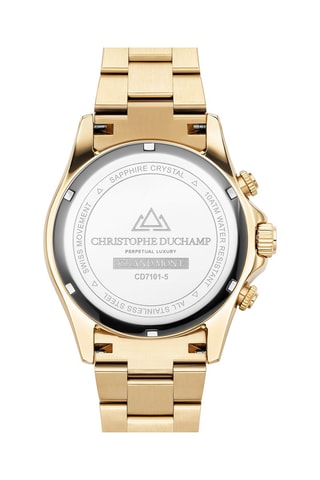 Montre à quartz en acier Grand Mont – Tachymètre et chronographe - Doré et noir