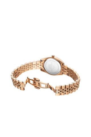 Montre à quartz en acier et diamants
