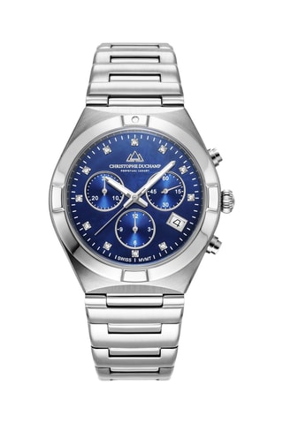 Montre à quartz en acier inoxydable D'Orsay - Chronographe - Argenté et bleu
