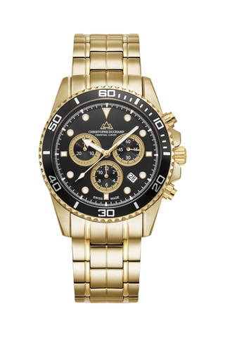 Montre à quartz en acier et caoutchouc fkm Marine Chrono II - Chronographe - Noir et doré