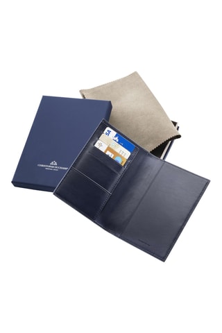 Protège-passeport en cuir - Bleu marine - Bleu marine