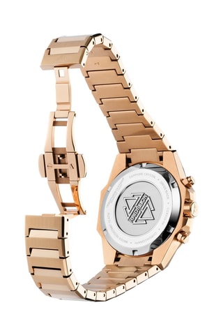 Reloj de cuarzo de acero - Verde y rosa dorado