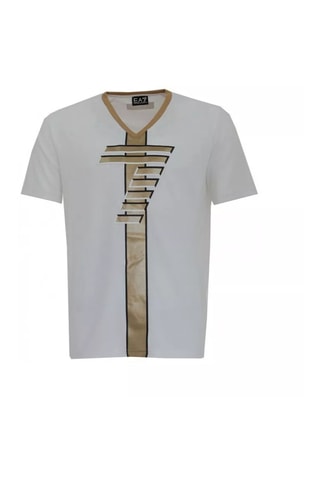 Camiseta - Blanco y marrón