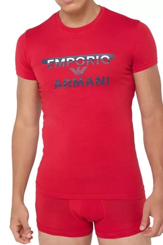 Conjunto de camiseta y bóxer - Blanco, gris y rojo