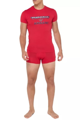 Conjunto de camiseta y bóxer - Blanco, gris y rojo