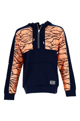 Sudadera con capucha - Negro y naranja