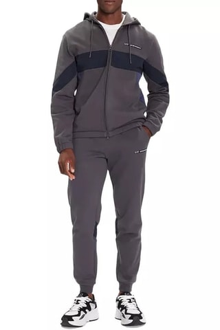Sudadera con capucha y pantalón - Negro, azul y gris