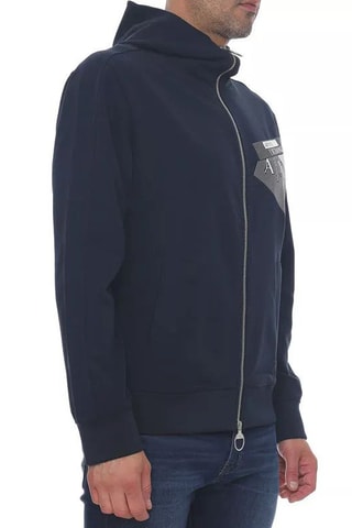 Sudadera con capucha - Azul y gris