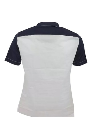 Camisa slim fit - Blanco, azul y amarillo