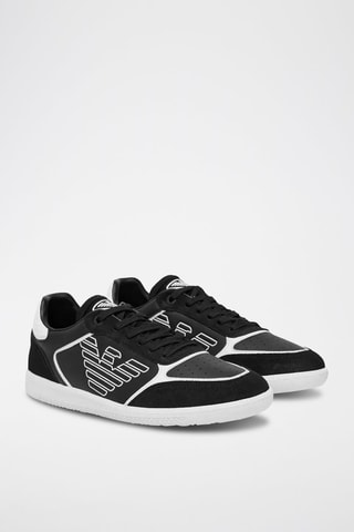 Zapatillas de piel - Blanco y negro