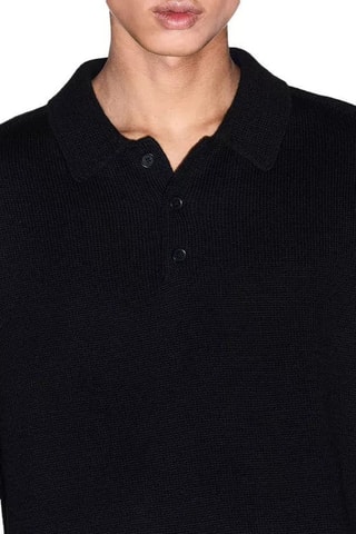 Polo de lana virgen - Negro