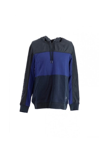 Sudadera con capucha - Blanco, negro y azul