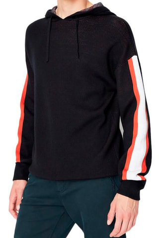 Sudadera de lana con capucha - Negro