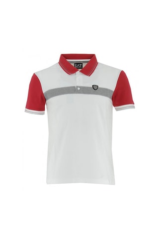 Polo - Blanco, rojo y gris
