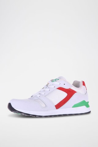 Zapatillas de nobuk - Blanco, rojo y verde