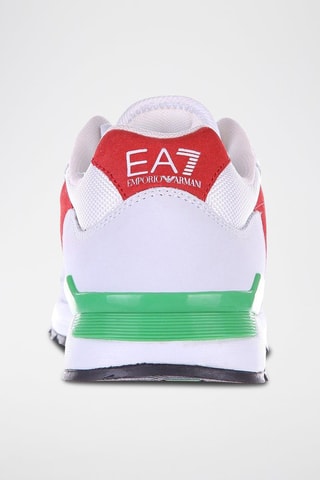 Zapatillas de nobuk - Blanco, rojo y verde