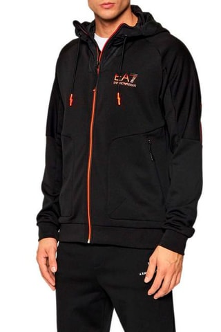 Sudadera con capucha - Negro y naranja