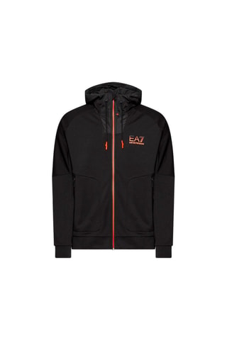 Sudadera con capucha - Negro y naranja