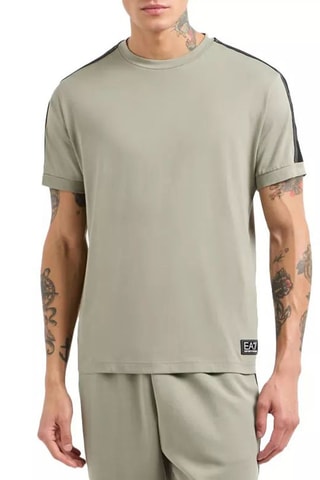 Camiseta - Negro, beige y gris