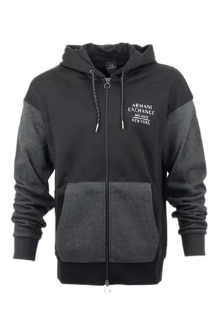 Sudadera con capucha - Negro, azul y gris