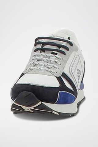 Tenis - Blanco, negro, beige y azul