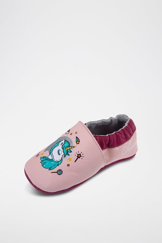 Chaussons en cuir de chèvre nubuck - Rose