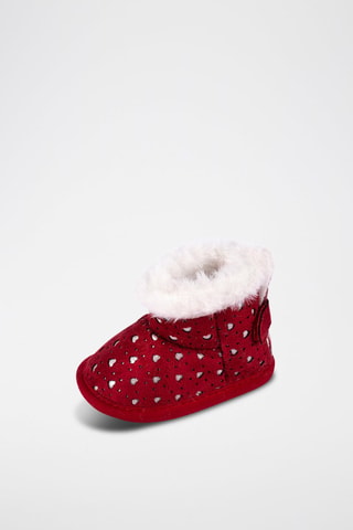Chaussons fourrés - Rouge
