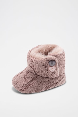 Chaussons fourrés - Vieux rose