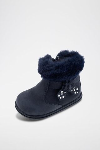 Bottines montantes en cuir - Bleu foncé