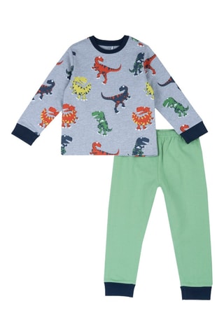 Pyjama - Gris clair chiné et vert